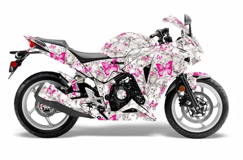 Honda CBR 250R with the Butterfly Pink graphic kit