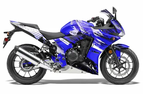 Honda CBR 500R with the Carbon X Blue graphic kit