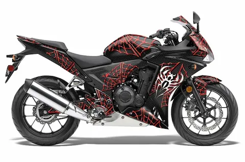Honda CBR 500R with the Widow Maker Red graphic kit