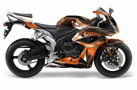 Honda CBR 600 RR with the Carbon X Orange graphic kit